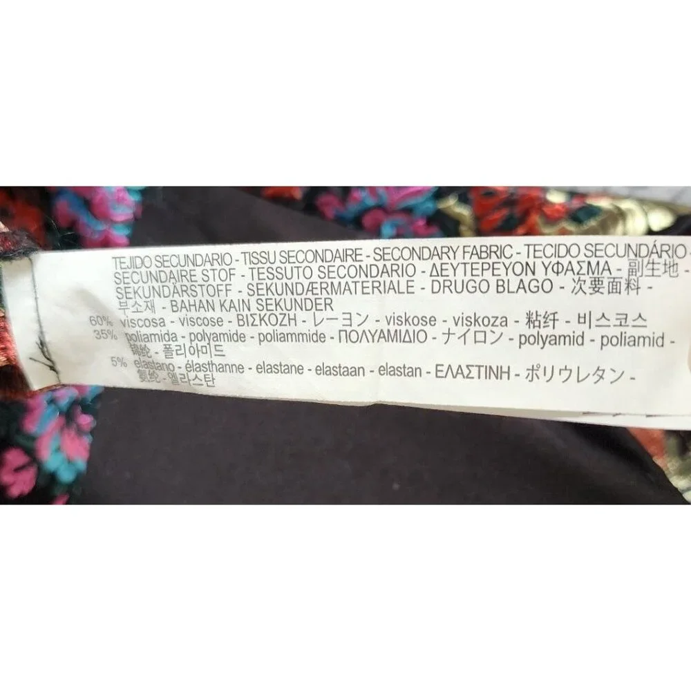 Zara Trafaluc Women's Sleeveless Mini Dress Satin Floral Jacquard Black Size M - Picture 13 of 16